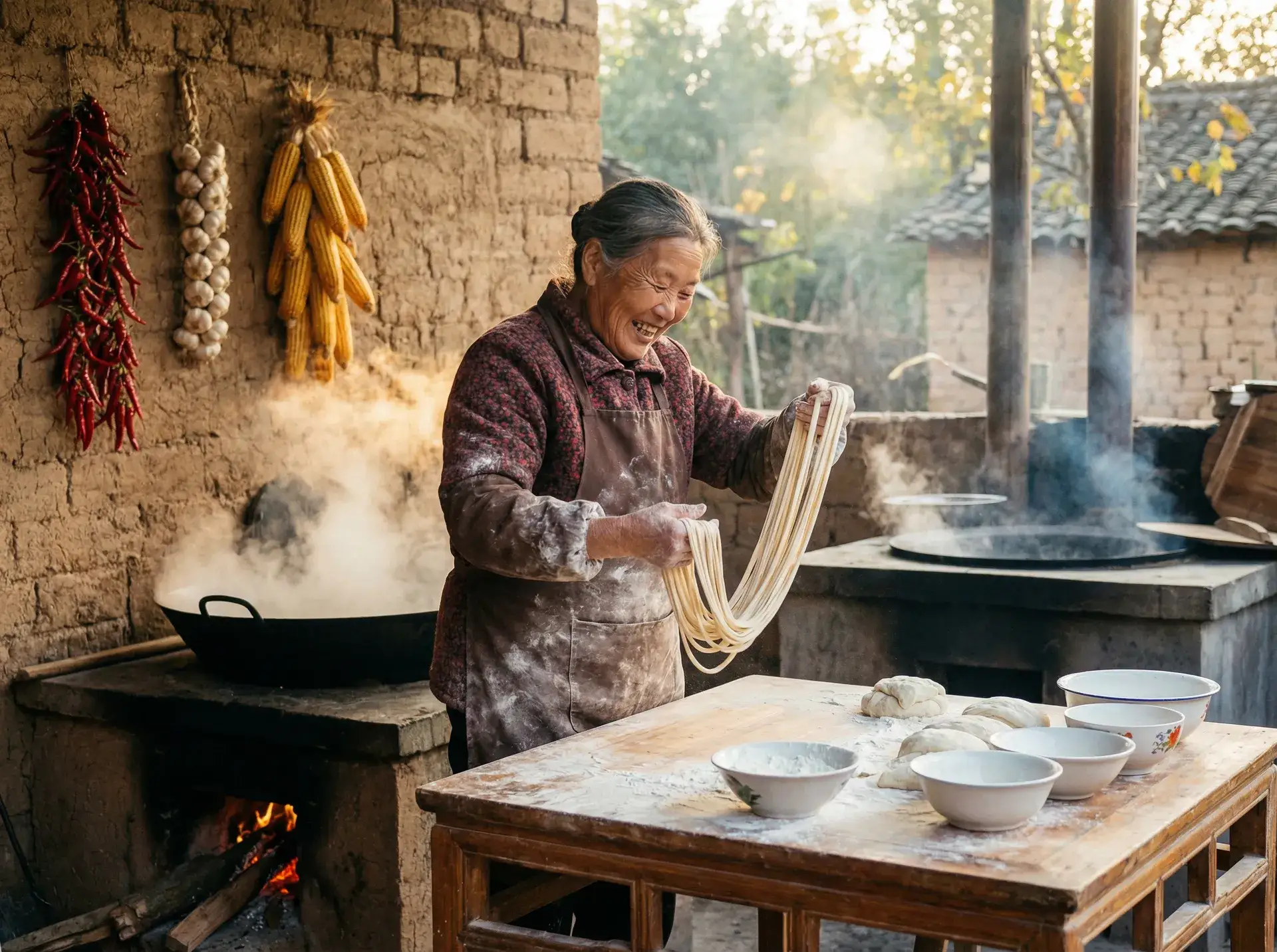 农家大嫂手擀面 - 天下第一社区是免费播放视频 乡村美食
